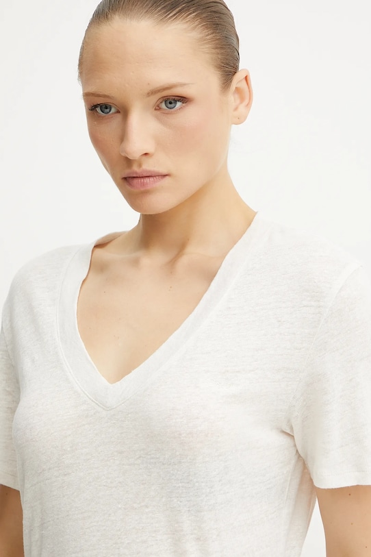 BOSS Orange t-shirt lniany beżowy 50538645