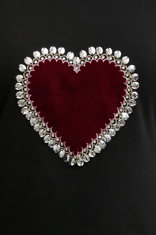 Μπλουζάκι Never Fully Dressed Heart Baby NFDTO1647 μαύρο