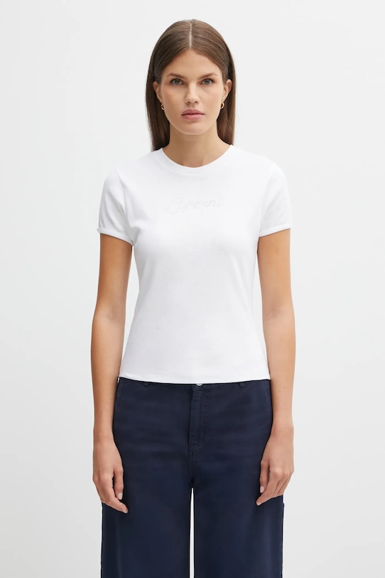 Бавовняна футболка Coperni Crystal Logo slim білий COPJS07CRF5017