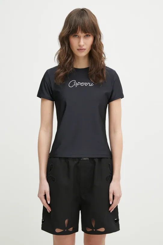 Футболка Coperni Crystal Logo бавовна чорний COPJS07CRF3023