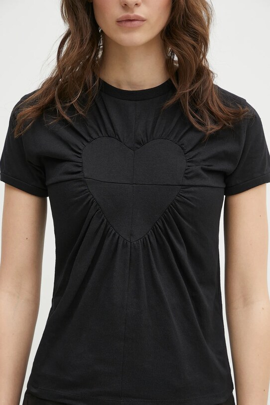 Coperni t-shirt bawełniany Gathered Heart czarny COPJS01F5011