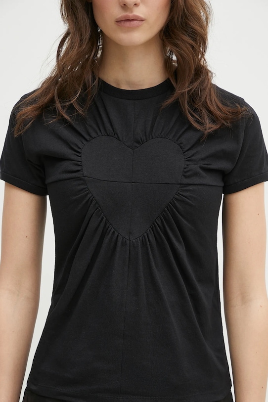 Coperni tricou din bumbac Gathered Heart negru COPJS01F5011
