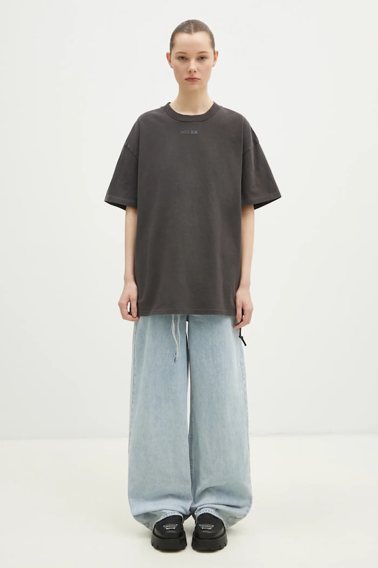 Памучна тениска KSUBI Sott Boyfriend WPS25TE010 сив