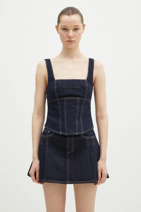 KSUBI bluză subțire din denim Hera Bustier Zenith Pop uni bleumarin WPS25FT005
