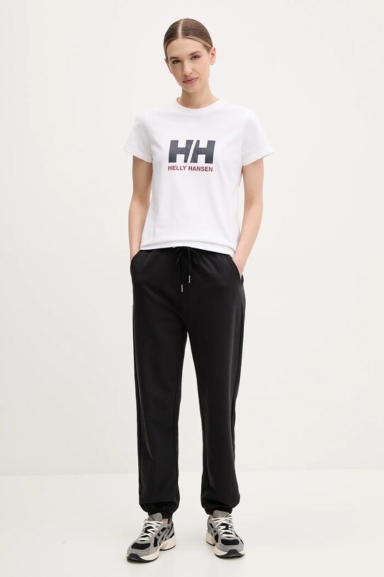 Helly Hansen tricou din bumbac HH LOGO 54593 alb SS25