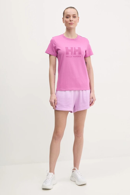 Helly Hansen tricou din bumbac HH LOGO 54593 violet SS25