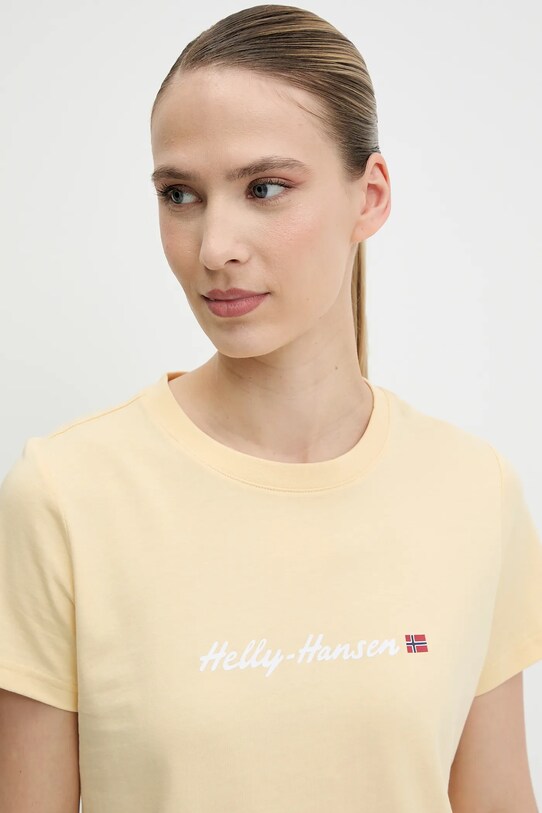 Βαμβακερό μπλουζάκι Helly Hansen CORE GRAPHIC μπεζ 54592