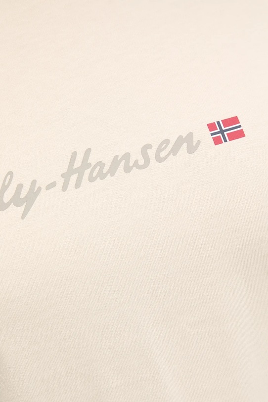 Памучна тениска Helly Hansen CORE GRAPHIC 54592 бежов