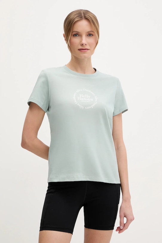 Helly Hansen tricou din bumbac CORE GRAPHIC print verde 54592