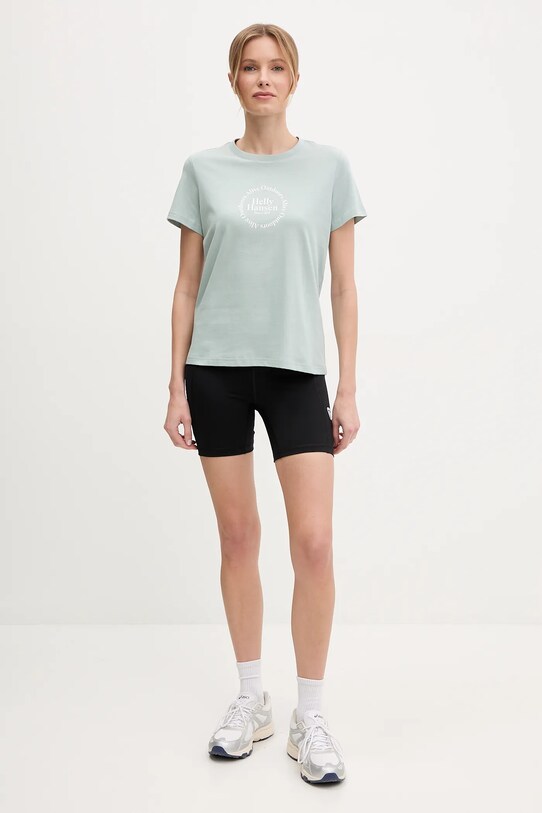 Helly Hansen t-shirt bawełniany CORE GRAPHIC 54592 zielony SS25