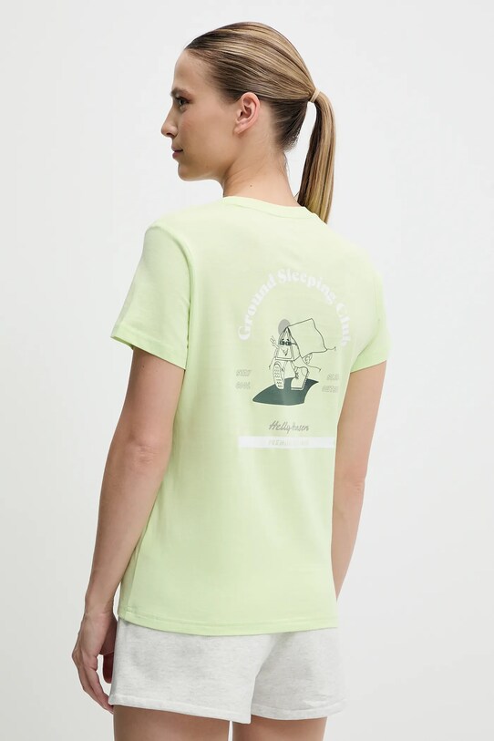 Βαμβακερό μπλουζάκι Helly Hansen MASSIF GRAPHIC βαμβάκι πράσινο 54595