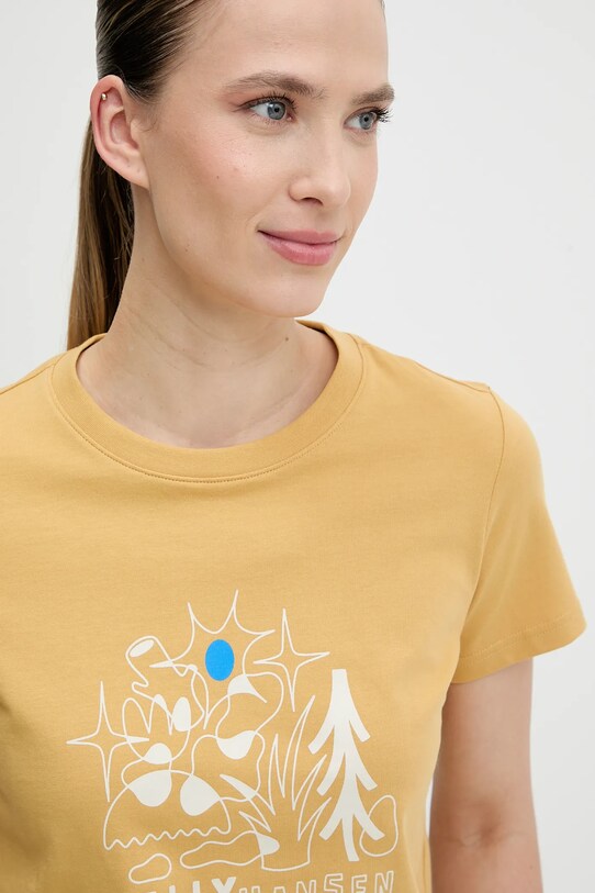 Helly Hansen t-shirt in cotone MASSIF GRAPHIC giallo 54595