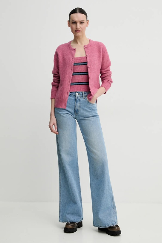 Samsoe Samsoe tricou de lana SANOURA F25100054 roz SS25
