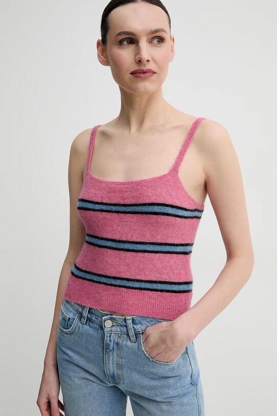 Μάλλινο τοπ Samsoe Samsoe SANOURA ροζ F25100054