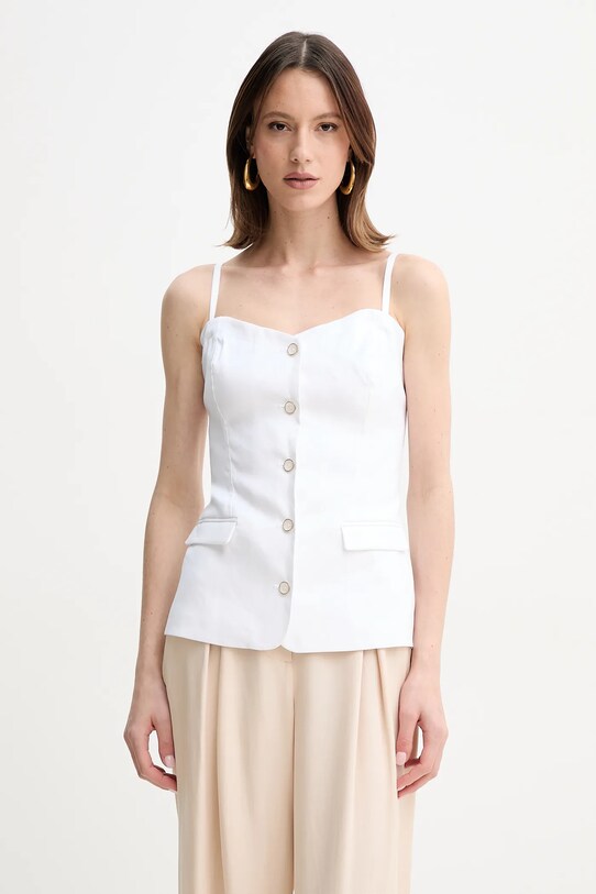 Guess bluza din in ISABEAU fixat alb W5GH0L.WH5L2