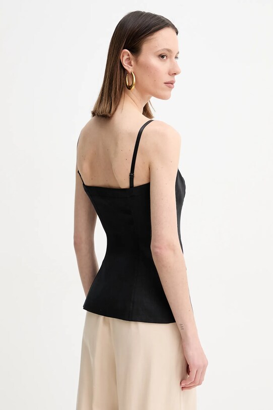 Îmbrăcăminte Guess bluza din in ISABEAU W5GH0L.WH5L2 negru