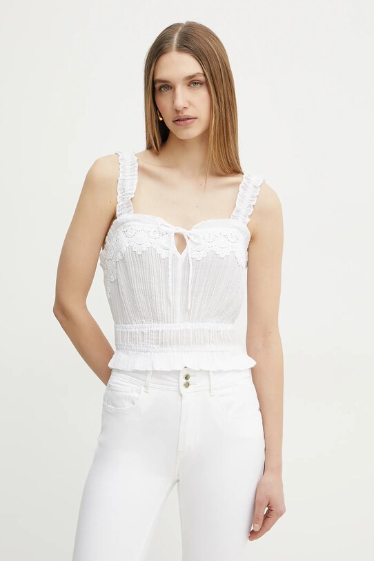 Μπλουζάκι Guess REYA casual λευκό W5GH0U.WE340