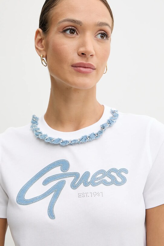 Bavlněné tričko Guess bílá W5GI03.I3Z14