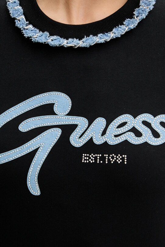 Памучна тениска Guess W5GI03.I3Z14 черен