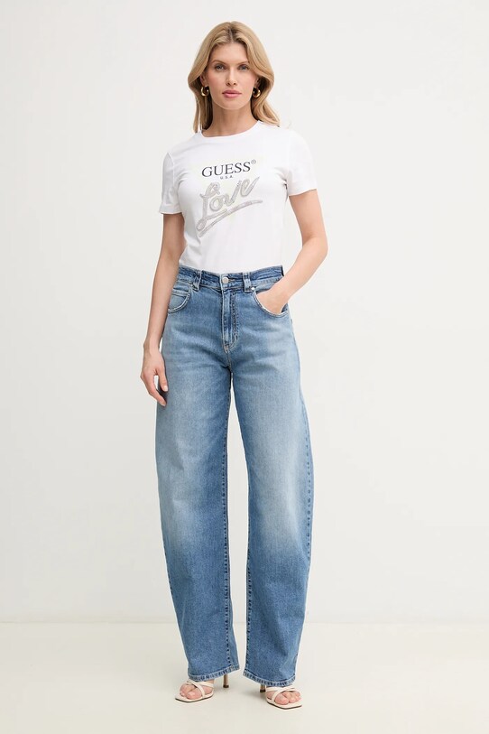 Guess t-shirt bawełniany W5GI05.I3Z14 biały SS25