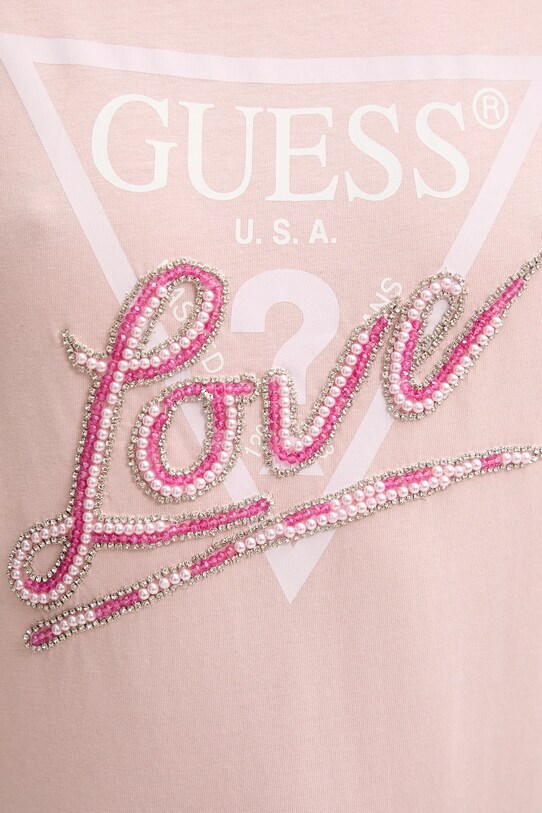 Guess t-shirt bawełniany różowy W5GI05.I3Z14
