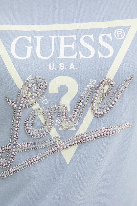 Бавовняна футболка Guess блакитний W5GI05.I3Z14