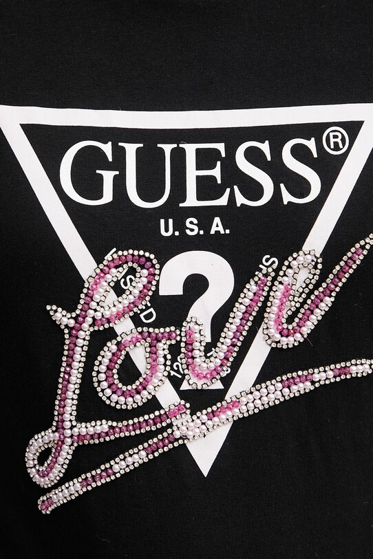 Βαμβακερό μπλουζάκι Guess W5GI05.I3Z14 μαύρο