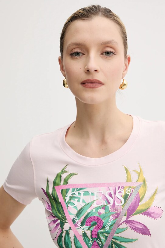 Tričko Guess růžová W5GI07.J1314