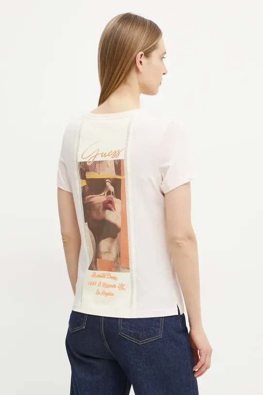 Guess tricou imprimeu roz W5GI09.K5JK1