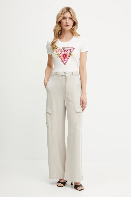 Μπλουζάκι Guess W5GI10.J1314 μπεζ SS25
