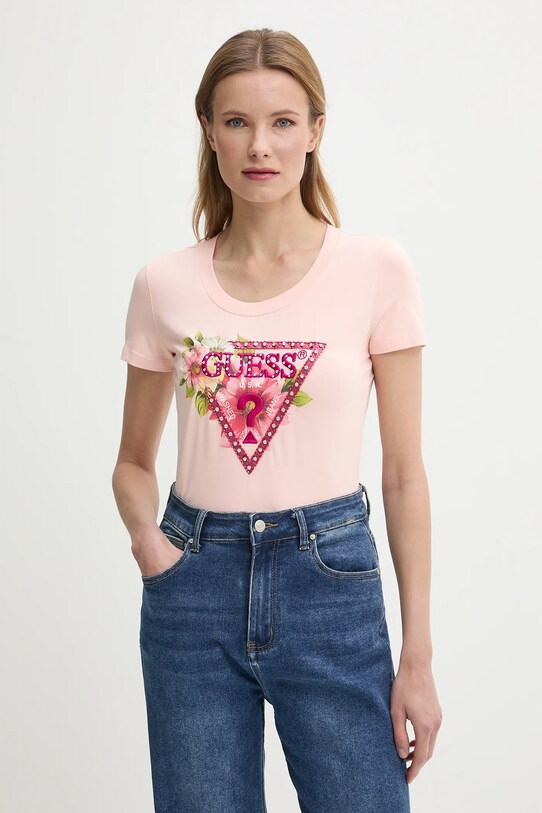 Тениска Guess вталена оранжев W5GI10.J1314