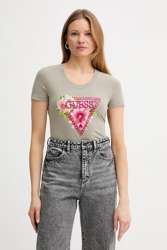Tričko Guess slim béžová W5GI10.J1314
