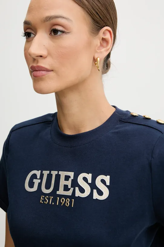 Памучна тениска Guess тъмносин W5GI15.K8FQ4