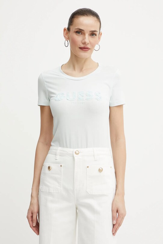 Μπλουζάκι Guess κανονικό τιρκουάζ W5GI17.J1314