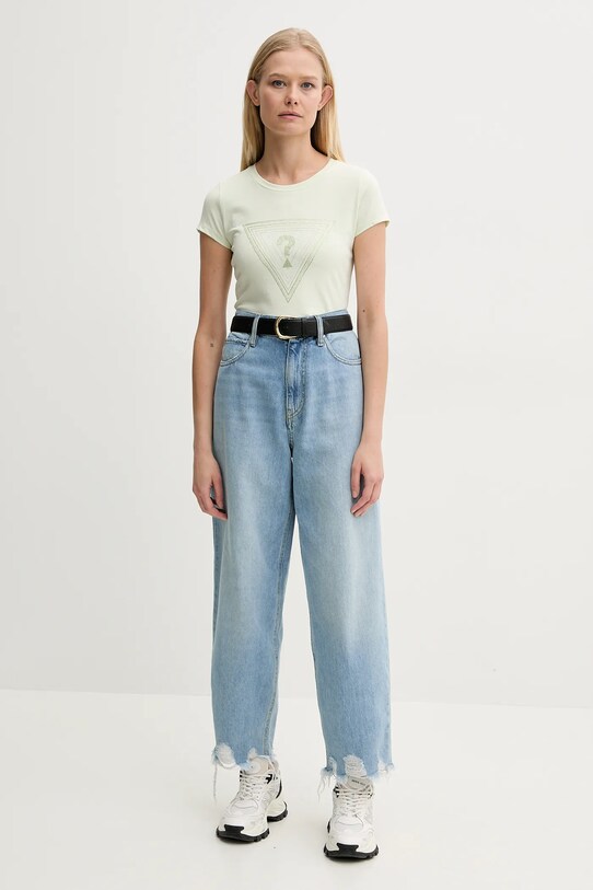 Kratka majica Guess W5GI43.KA0Q1 zelena SS25