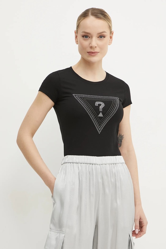 Μπλουζάκι Guess μαύρο W5GI43.KA0Q1