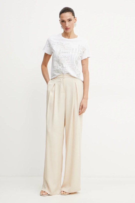 Guess pamut póló BELLA W5GI46.K9RM1 fehér SS25