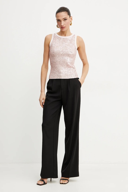 Guess top bawełniany ALEXIA W5GP06.KCS10 różowy SS25