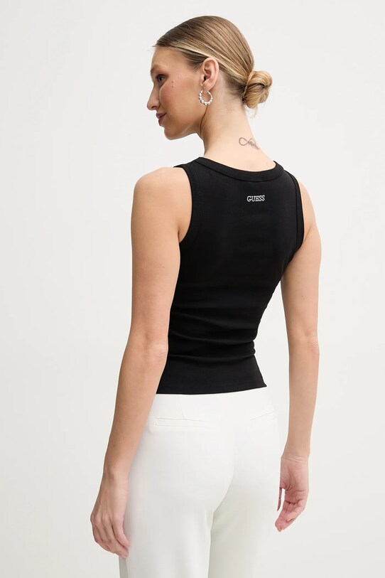 Odzież Guess top bawełniany ALEXIA W5GP06.KCS10 czarny