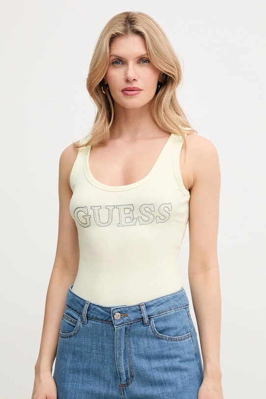 Guess top aplikacja żółty W5GP29.KA0H1
