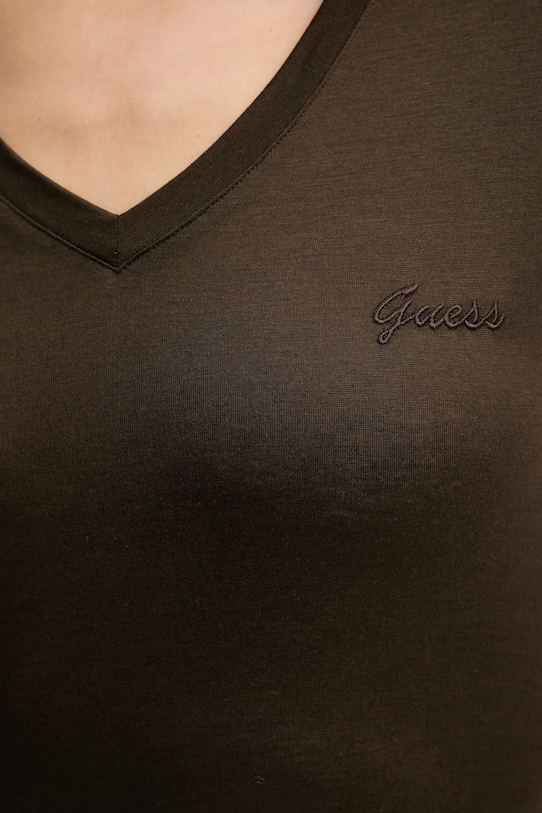 Μπλουζάκι Guess W5GP31.KCSX2 καφέ