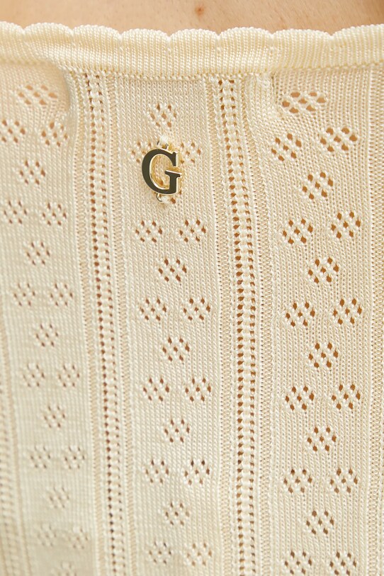 Guess top bawełniany REINA W5GR40.Z3NX0 beżowy