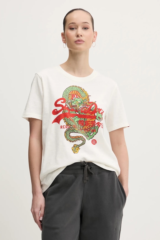 Бавовняна футболка Superdry бавовна білий W1011627A.1FI