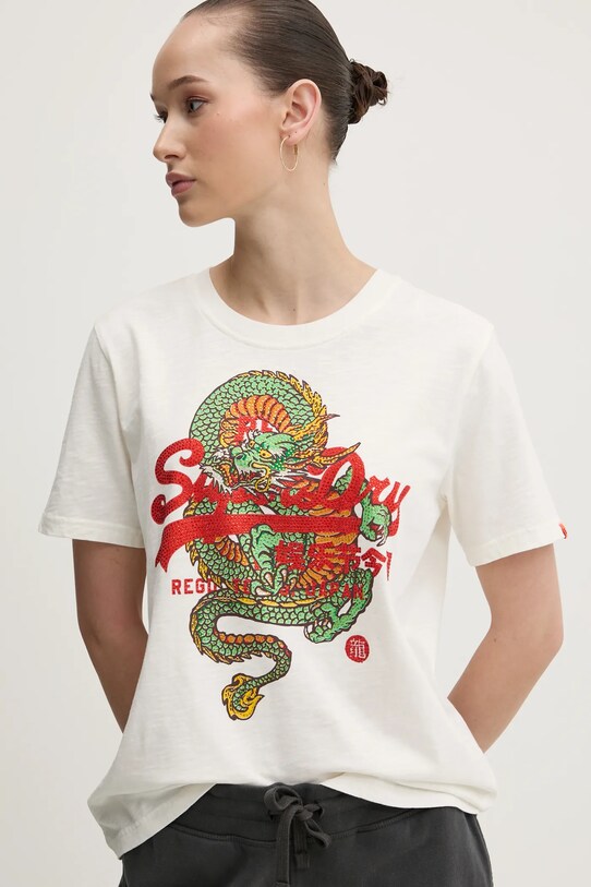 Superdry tricou din bumbac alb W1011627A.1FI