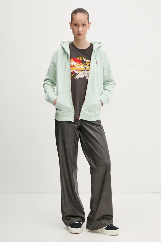 Хлопковая футболка Superdry W1011627A.PKT серый SS25