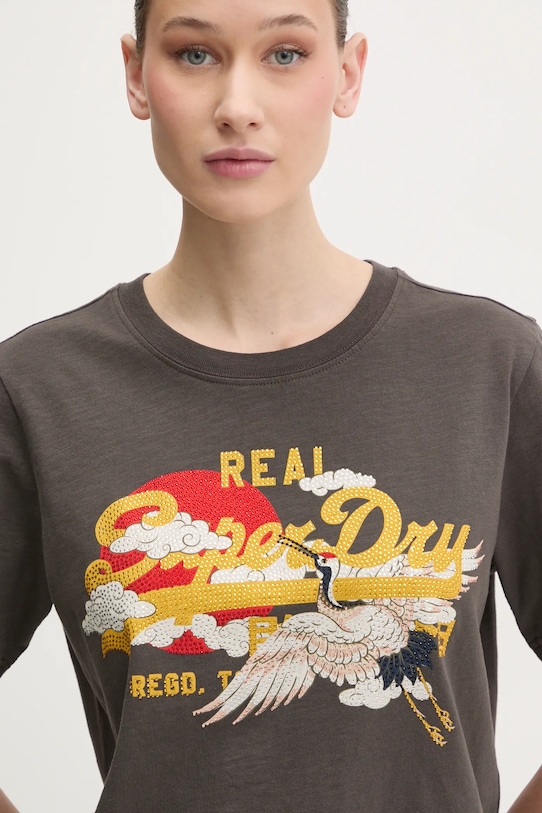 Superdry tricou din bumbac gri W1011627A.PKT