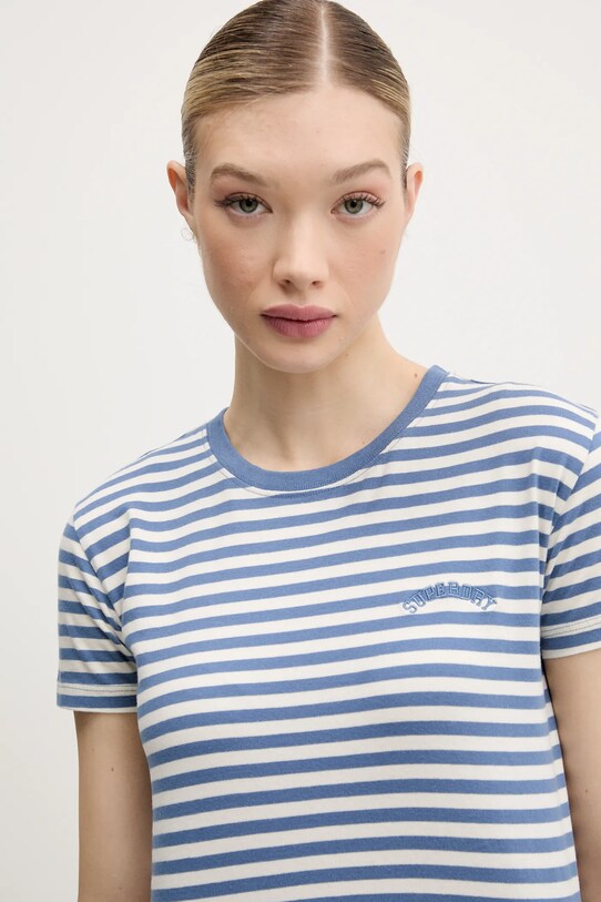 Superdry tricou din bumbac albastru W1011640A.1IN