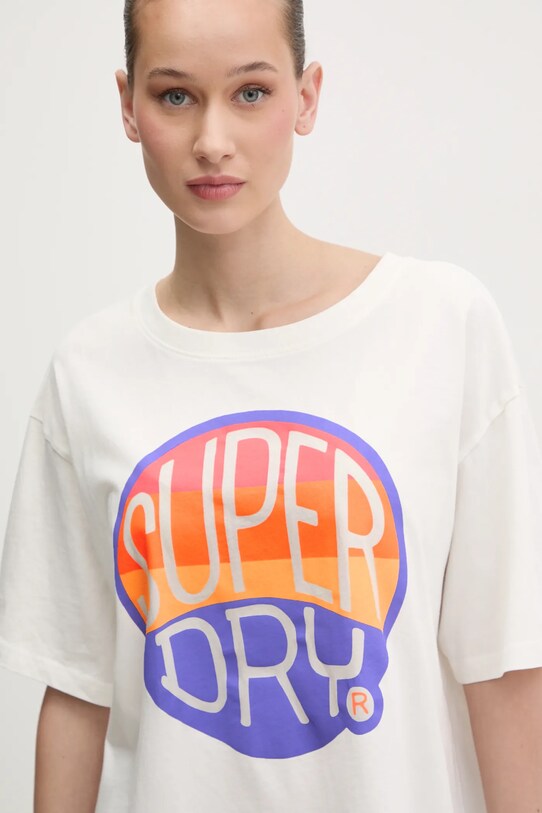 Хлопковая футболка Superdry белый W1011752A.71D