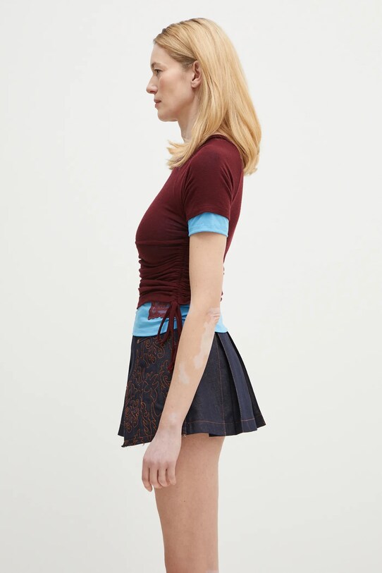 Тениска с вълна Andersson Bell Cindy String Layred atb1265w бордо SS25