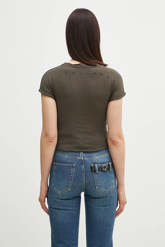 Abbigliamento Ottolinger maglietta con aggiunta di lino Deconstructed Linen 105.101106.01 verde